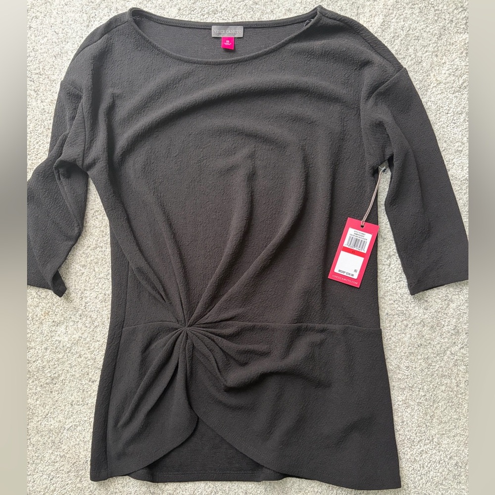 Vince Camuto Black Textured Blouse